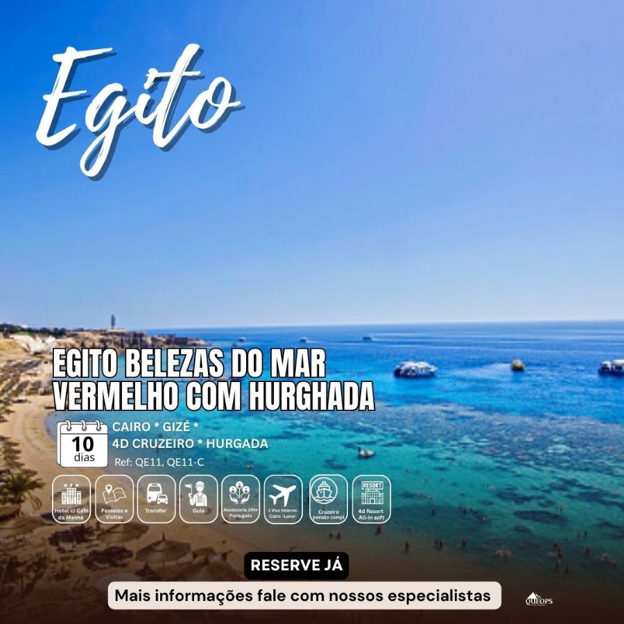 EGITO BELEZAS DO MAR VERMELHO COM HURGHADA  10D  ( QE11)